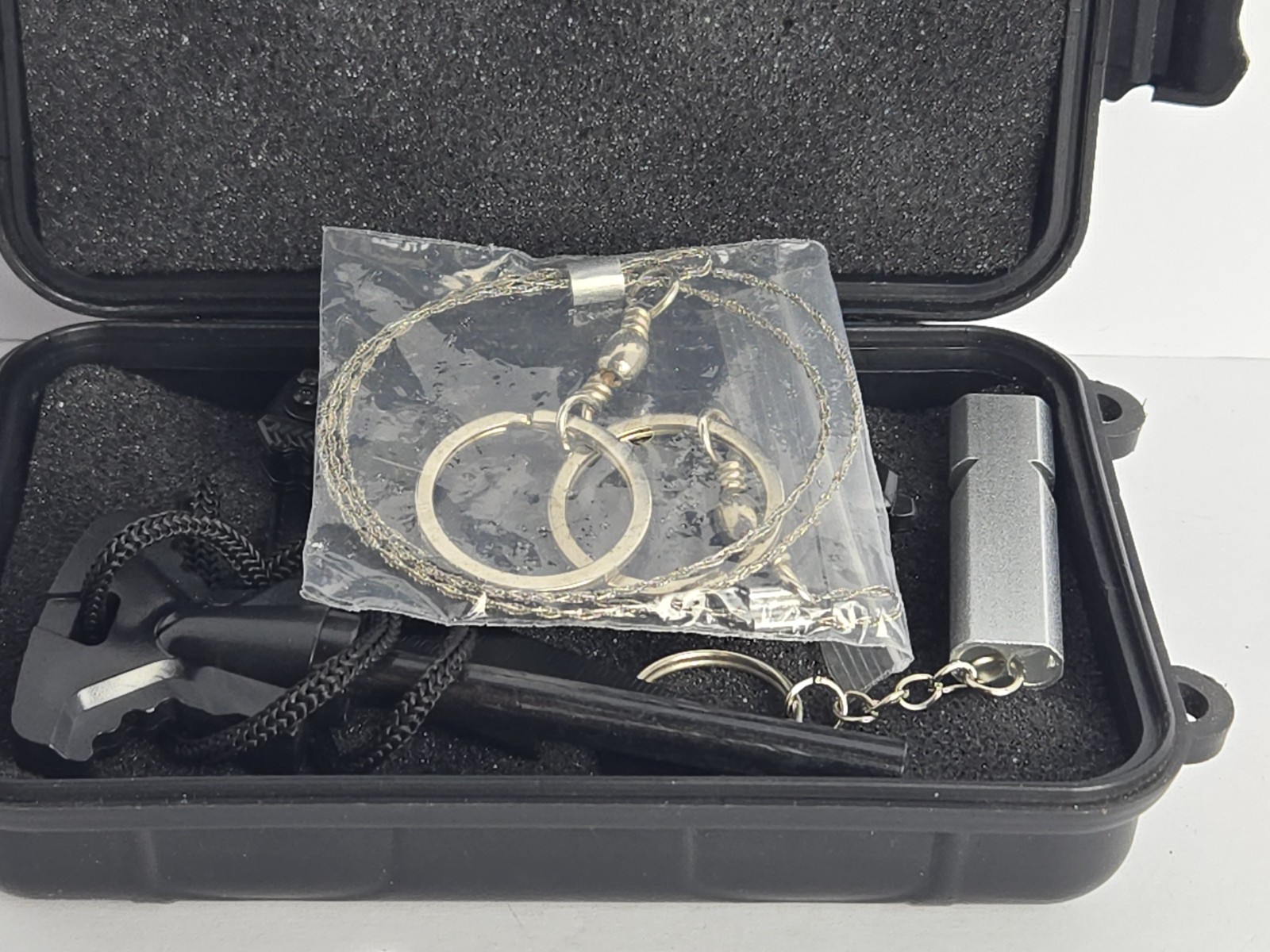 Survivor Tool Kit, Includes Fire Starter ,multi Tool ,knife ,whistle,cable Saw