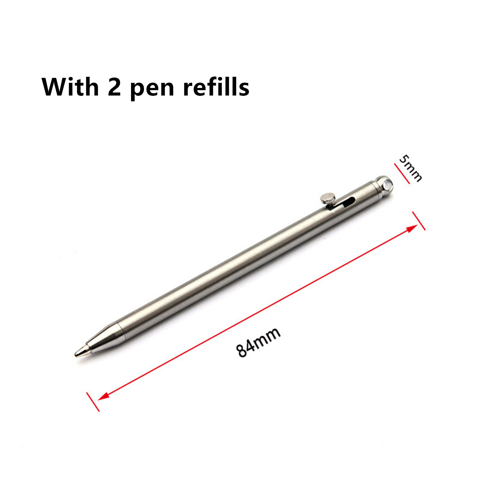 Titanium Alloy Mini Pocket Pen Outdoor EDC Tool Portable Key Chain Ballpoint Pen