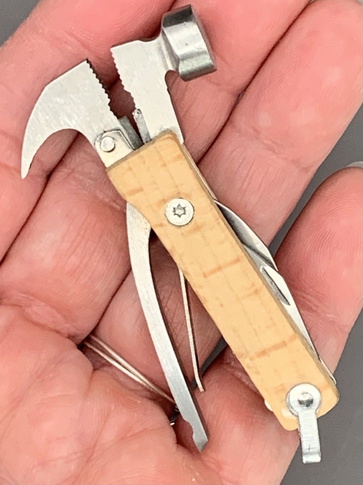 Mini Hammer Multi Tool 3”. Plier, Wire Cutter,Knife, Bottle Opener, Screw Driver