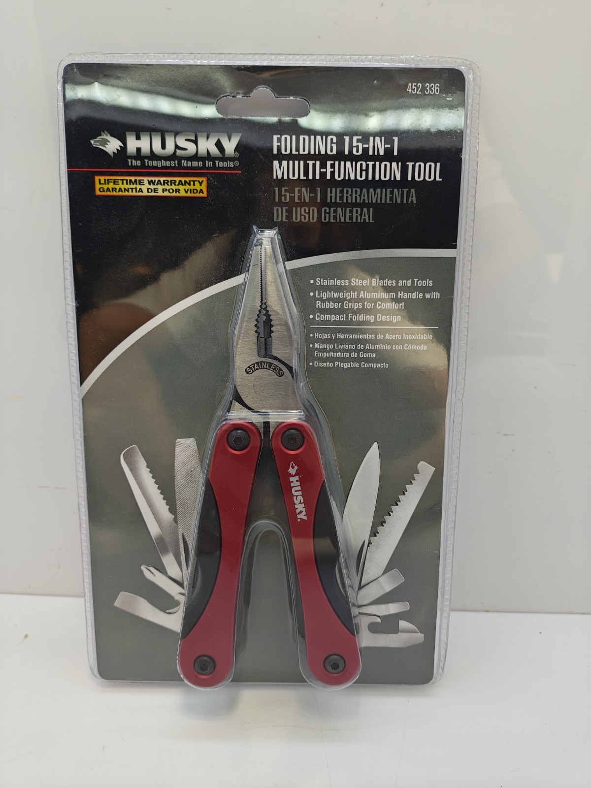 Husky 15-IN-1 Multi-Tool Pliers Knife Serrated Blade