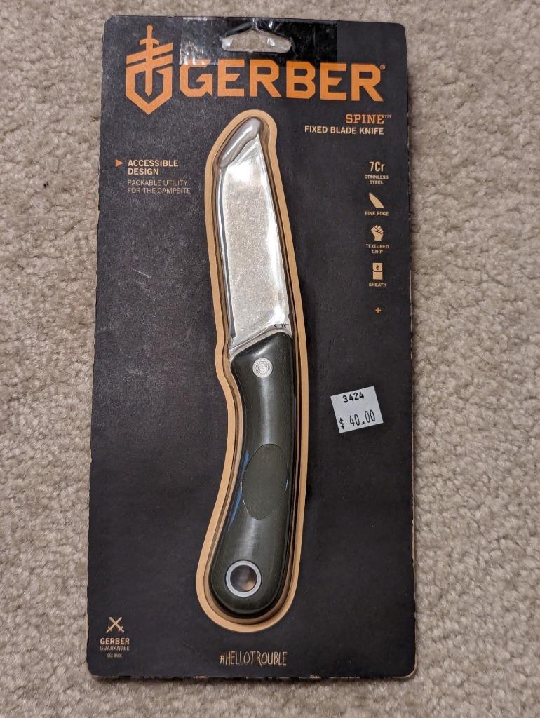 Gerber Gear SPINE KNIFE GREEN Sheath & Rubber Handle
