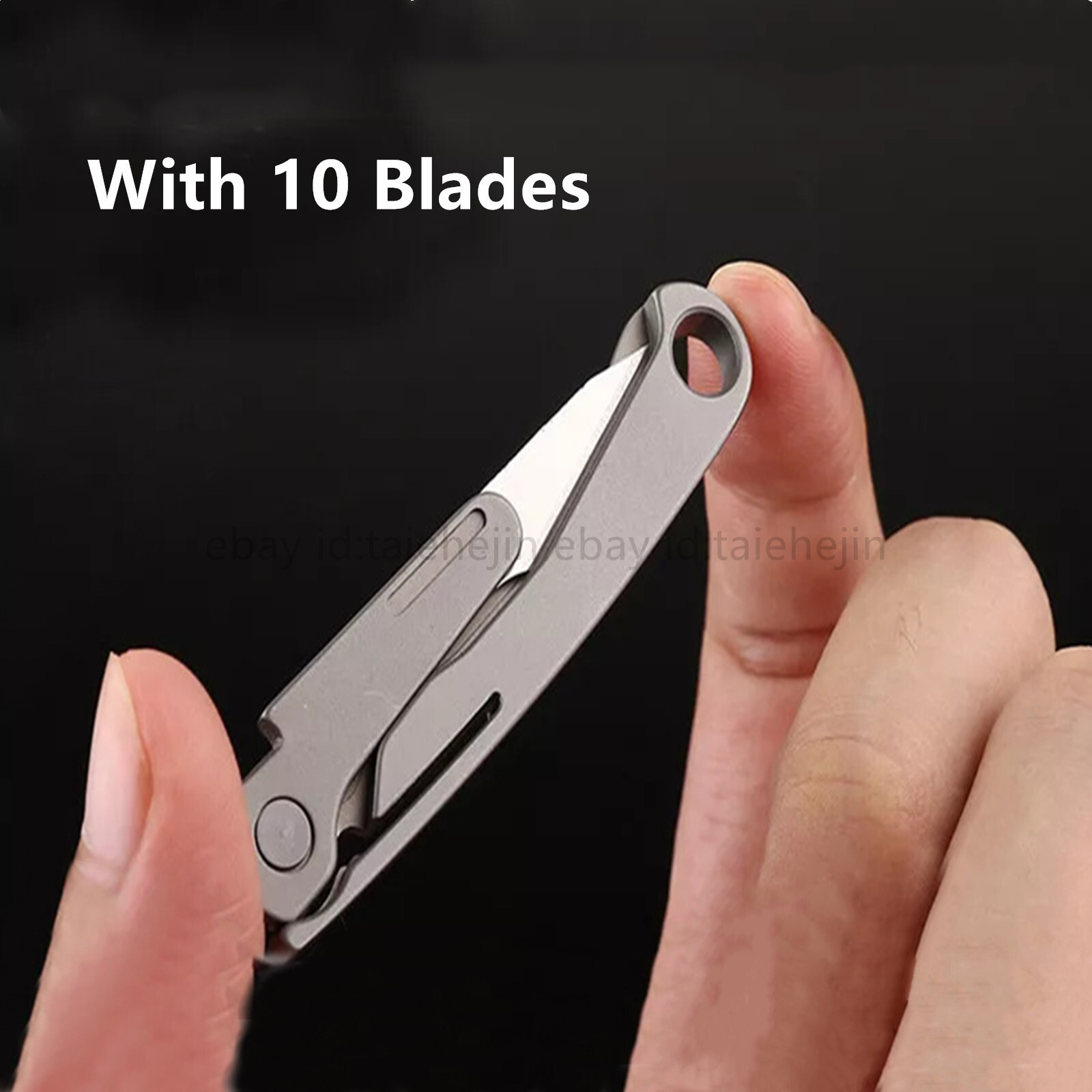 Titanium Keychain Pocket Utility Knife Scalpel Blade Outdoor Folding Knife EDC