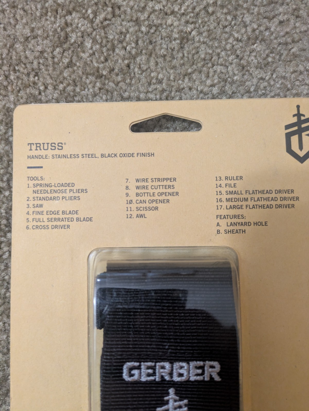 Gerber Truss Multi Tool Black 17 Tools Sheath
