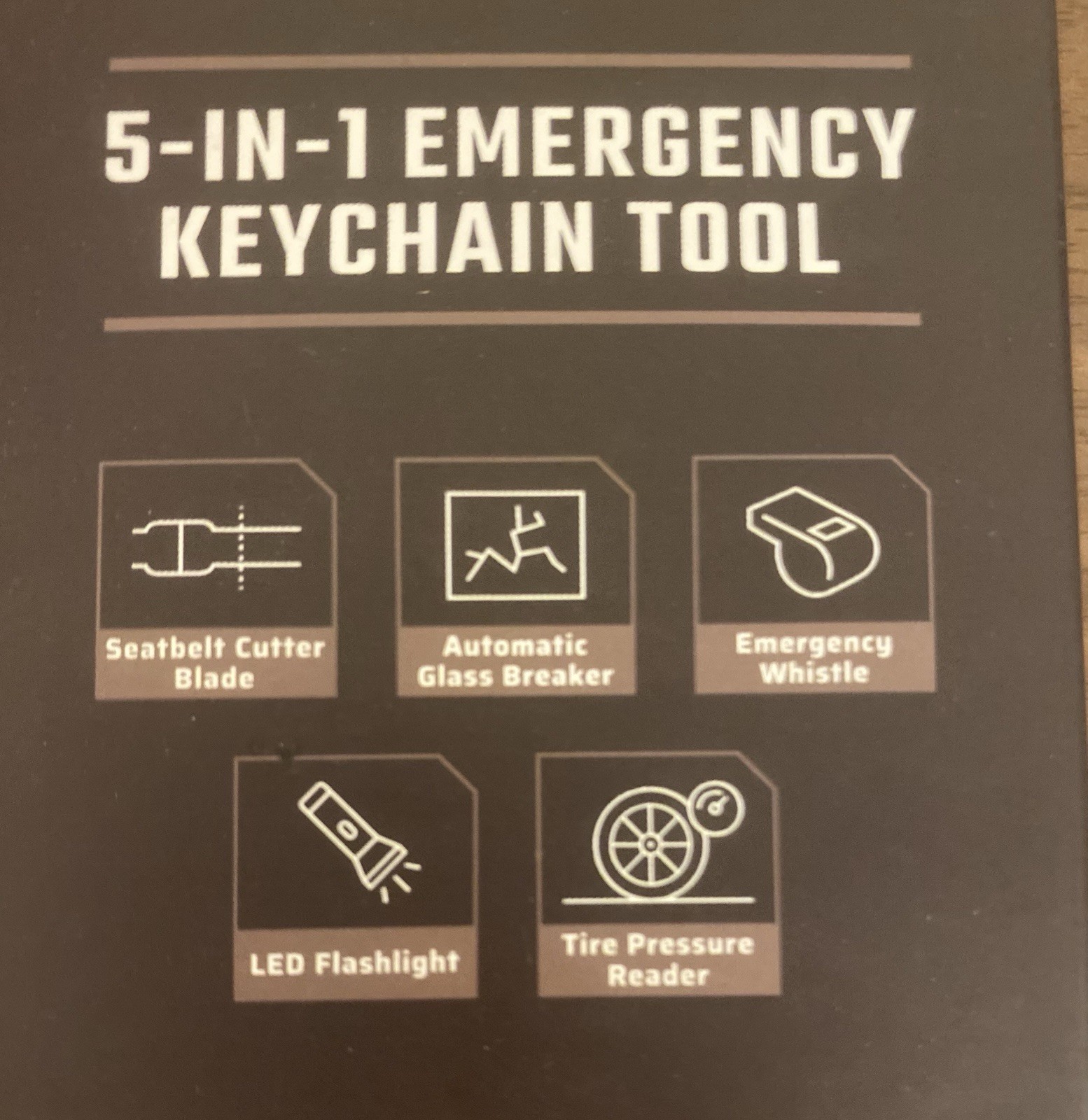SafetyVital 5-in-1 Emergency Keychain Tool Seatbelt Cutter Glass Breaker