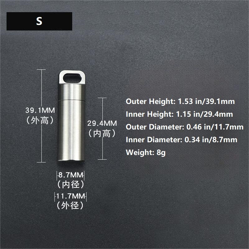Waterproof Titanium Pill Holder Case Keychain Small Pill Box Container Organizer