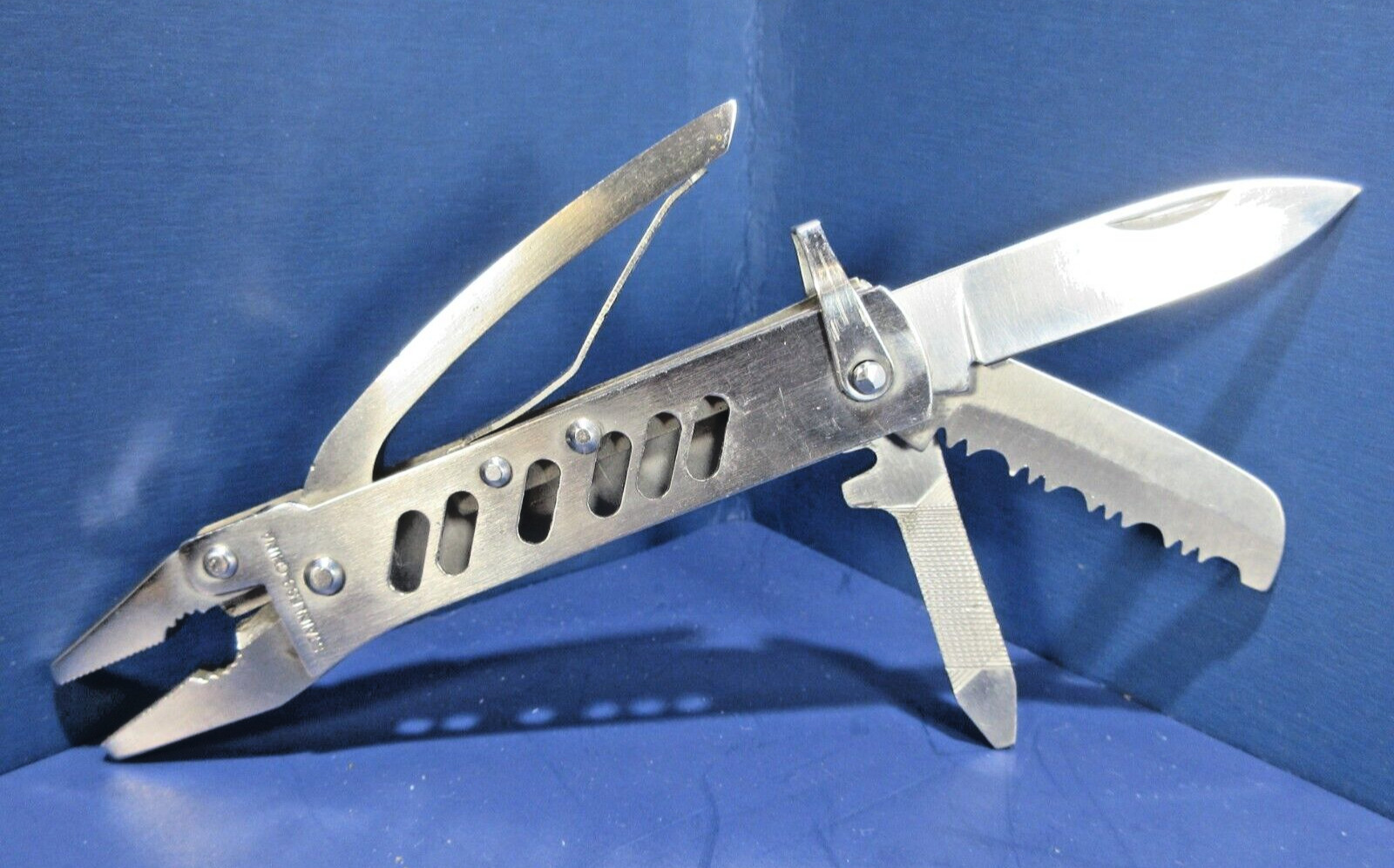 Multi-Tool All Stainless-Steel w/Pocket Clip & Nylon Belt Sheath EDC