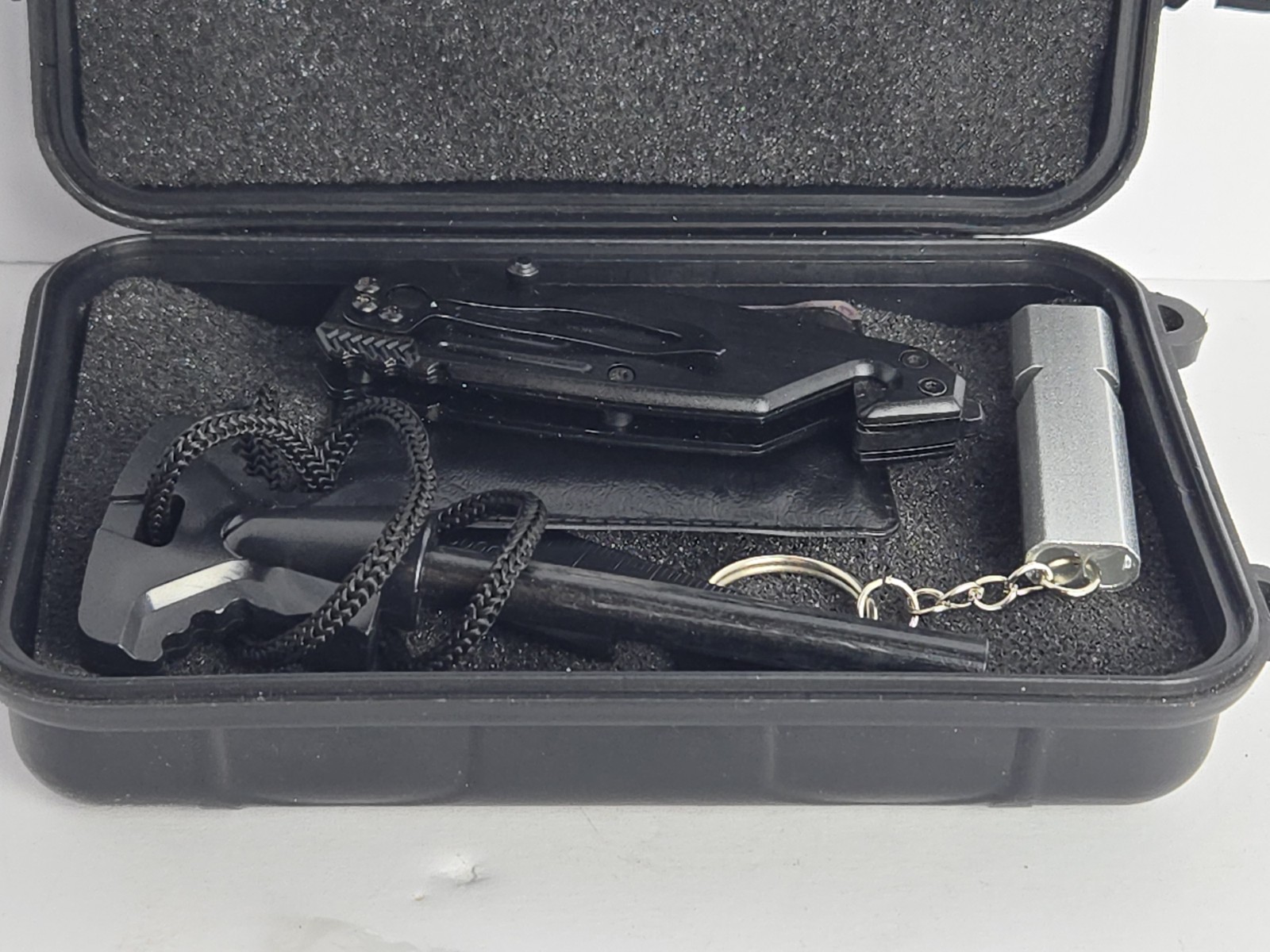 Survivor Tool Kit, Includes Fire Starter ,multi Tool ,knife ,whistle,cable Saw