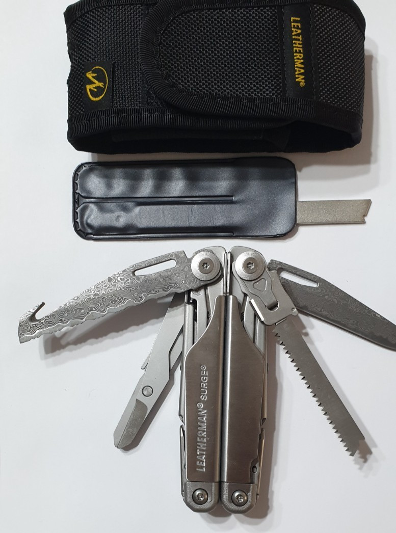 🔥🔥 Leatherman Surge Damascus Blades Rare Mint Multi Tool Rare