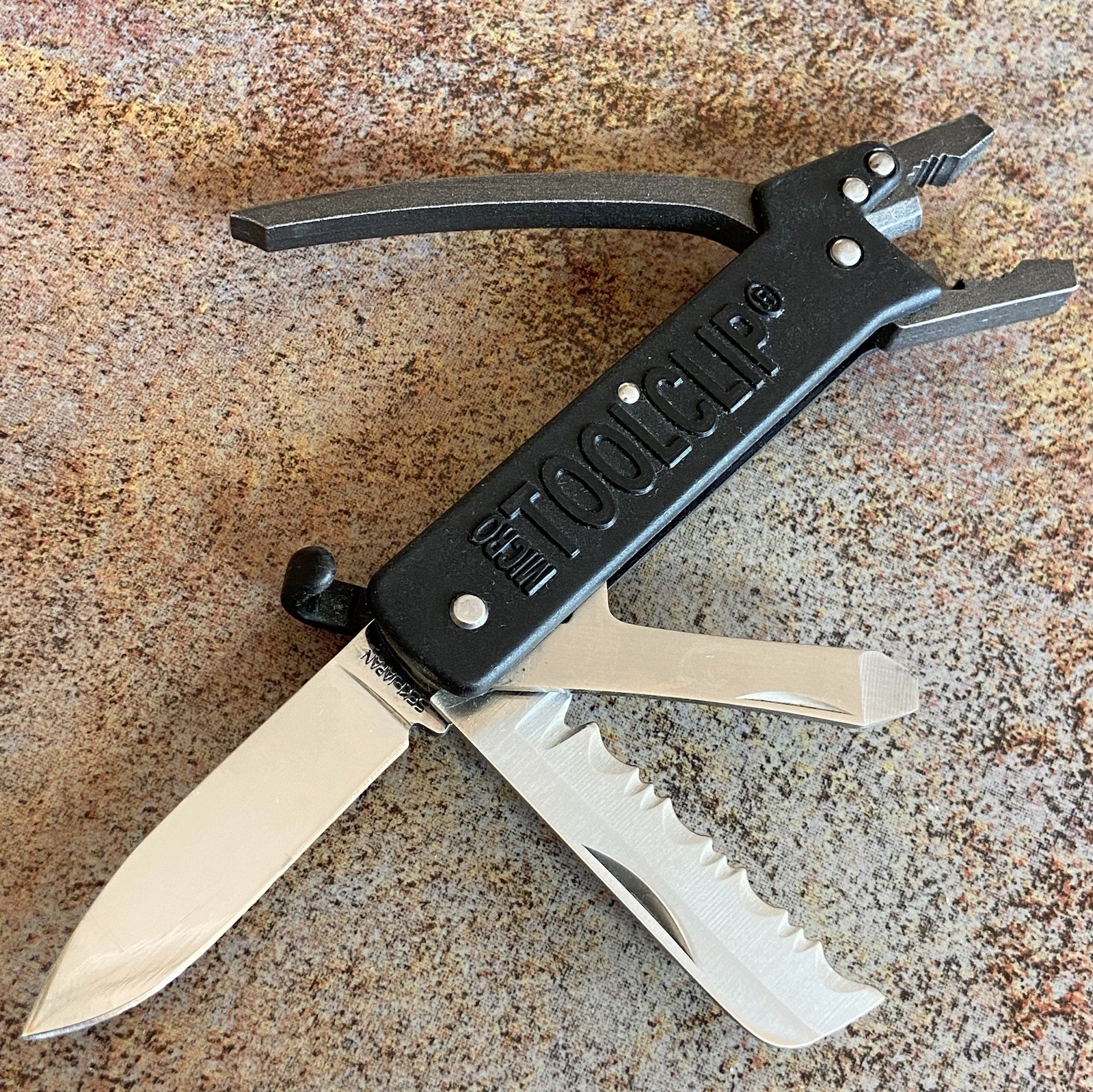 SOG Micro Tool Clip Multi Tool Knife Black Seki Japan Original Vintage 1990s