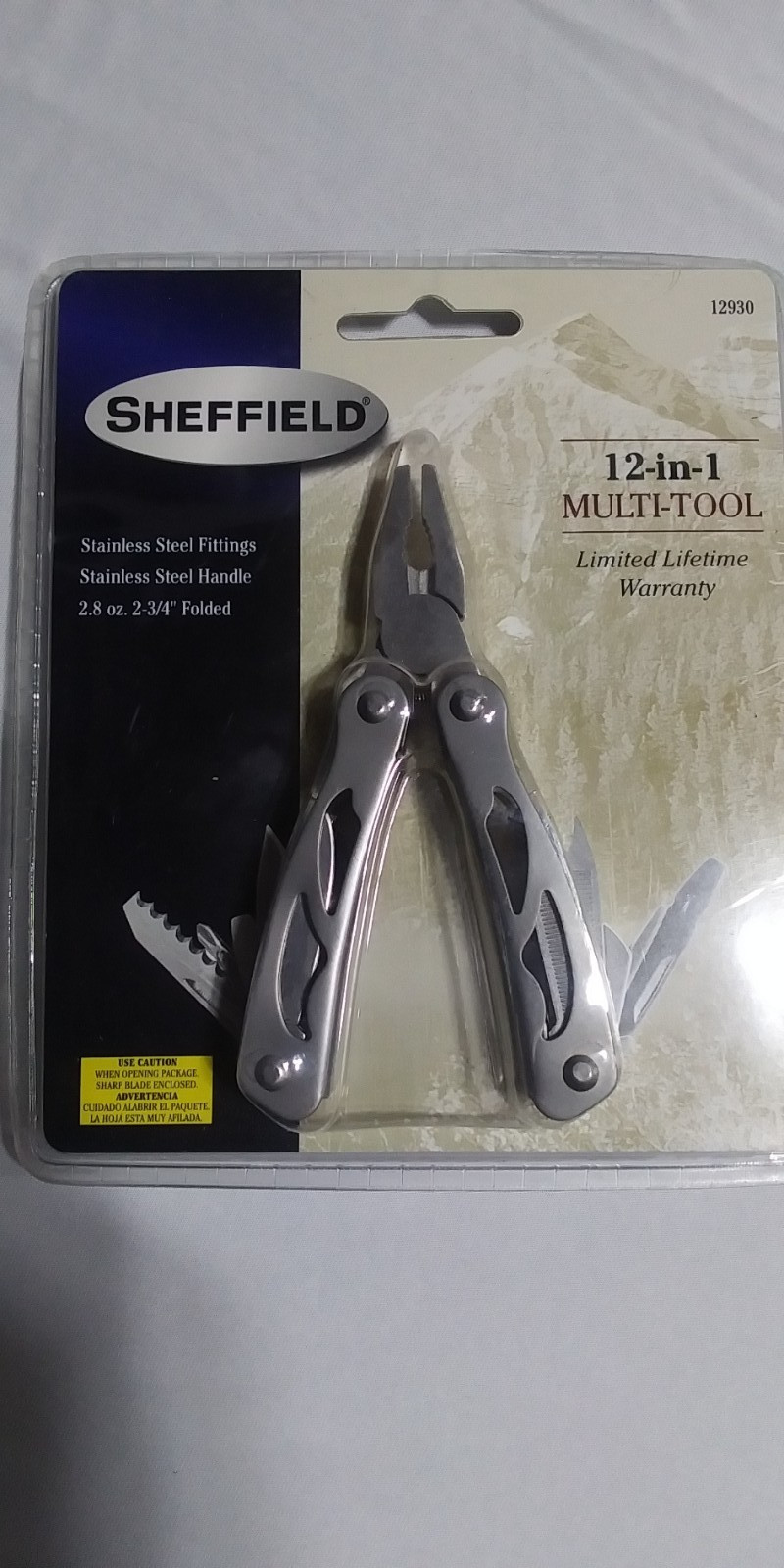 Sheffield 12 in 1 Mutlitool New in package with Belt sheath for carrying