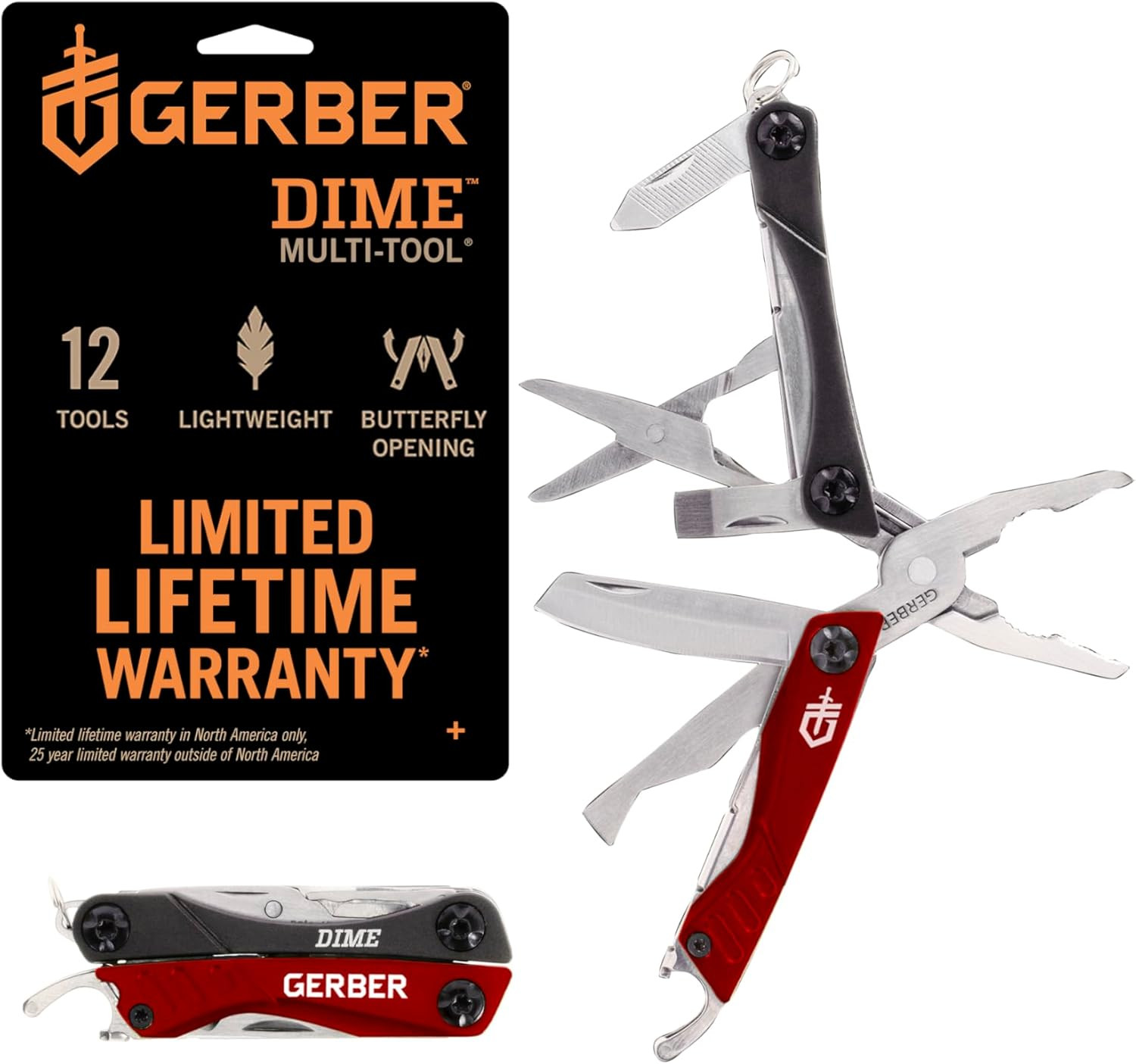 Gear Dime 12-In-1 Mini EDC Multitool – Needle Nose Pliers, Pocket Knife, Keychai
