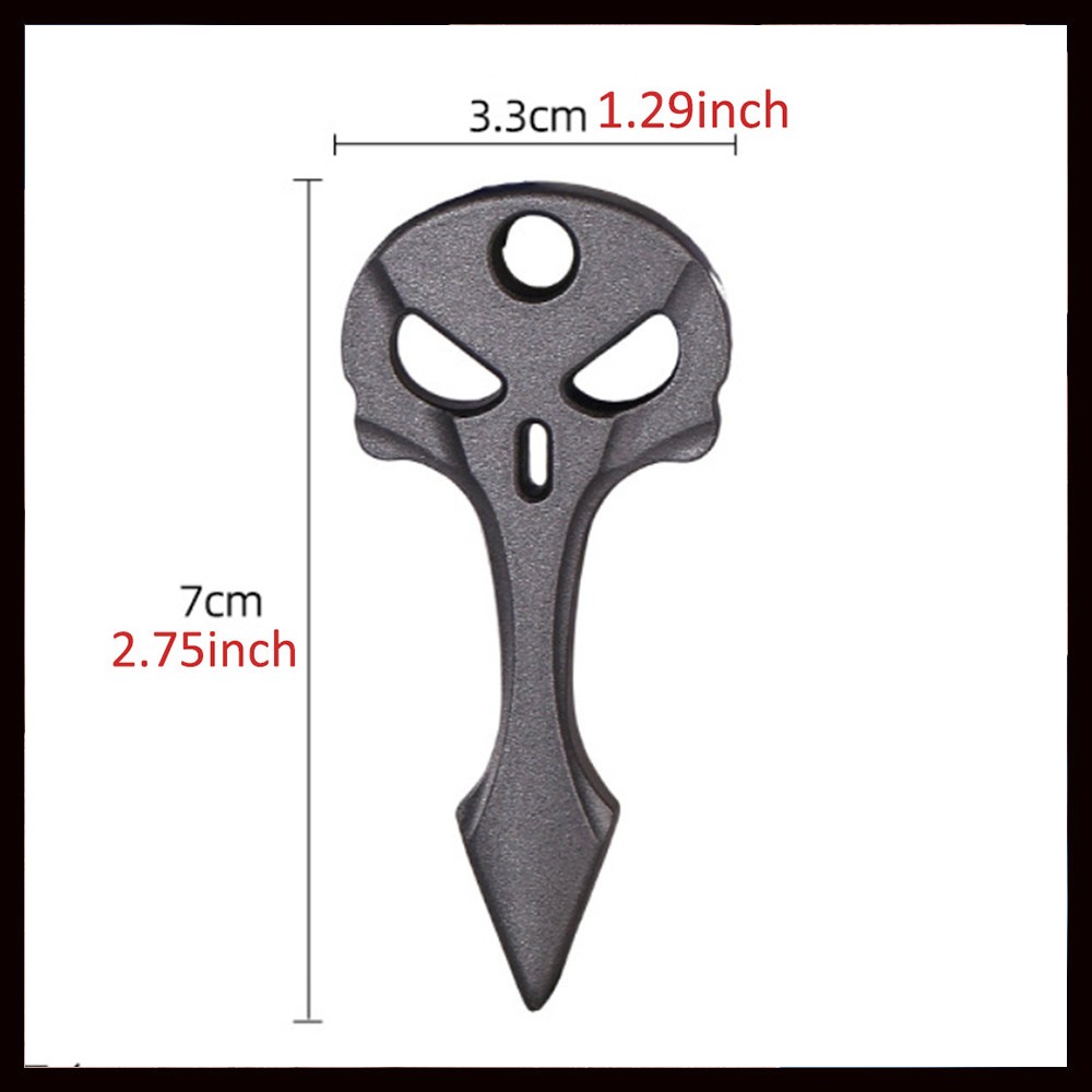 Small skull Multi-functional metal EDC necklace with paracord, alloy pendant