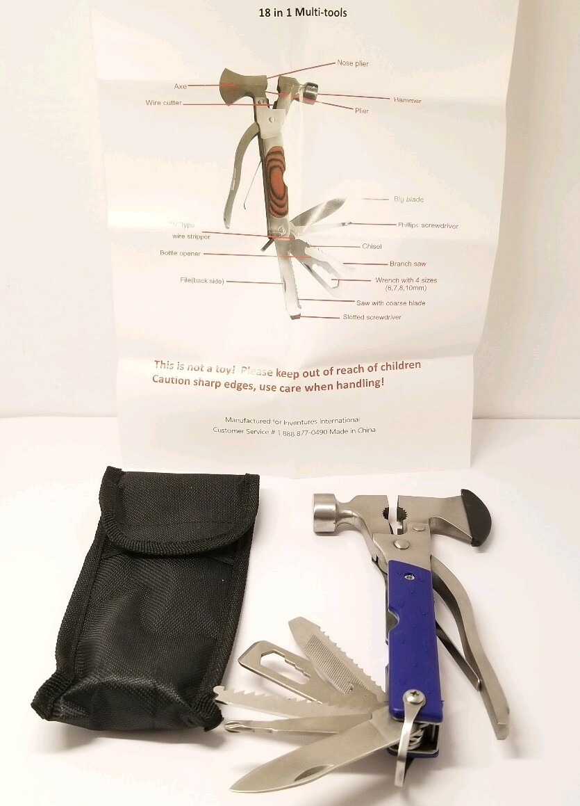 18 in 1 Folding Multi-Tools Multi-Purpose Pliers, Hammer, Bottle Opener and MORE