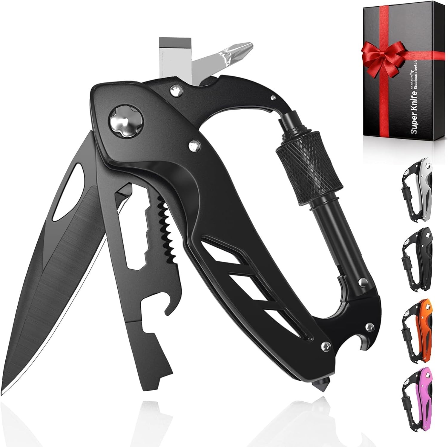 Compact 9-in-1 EDC Multitool with Pocket Knife: Ideal for Camping & Hiking Gifts