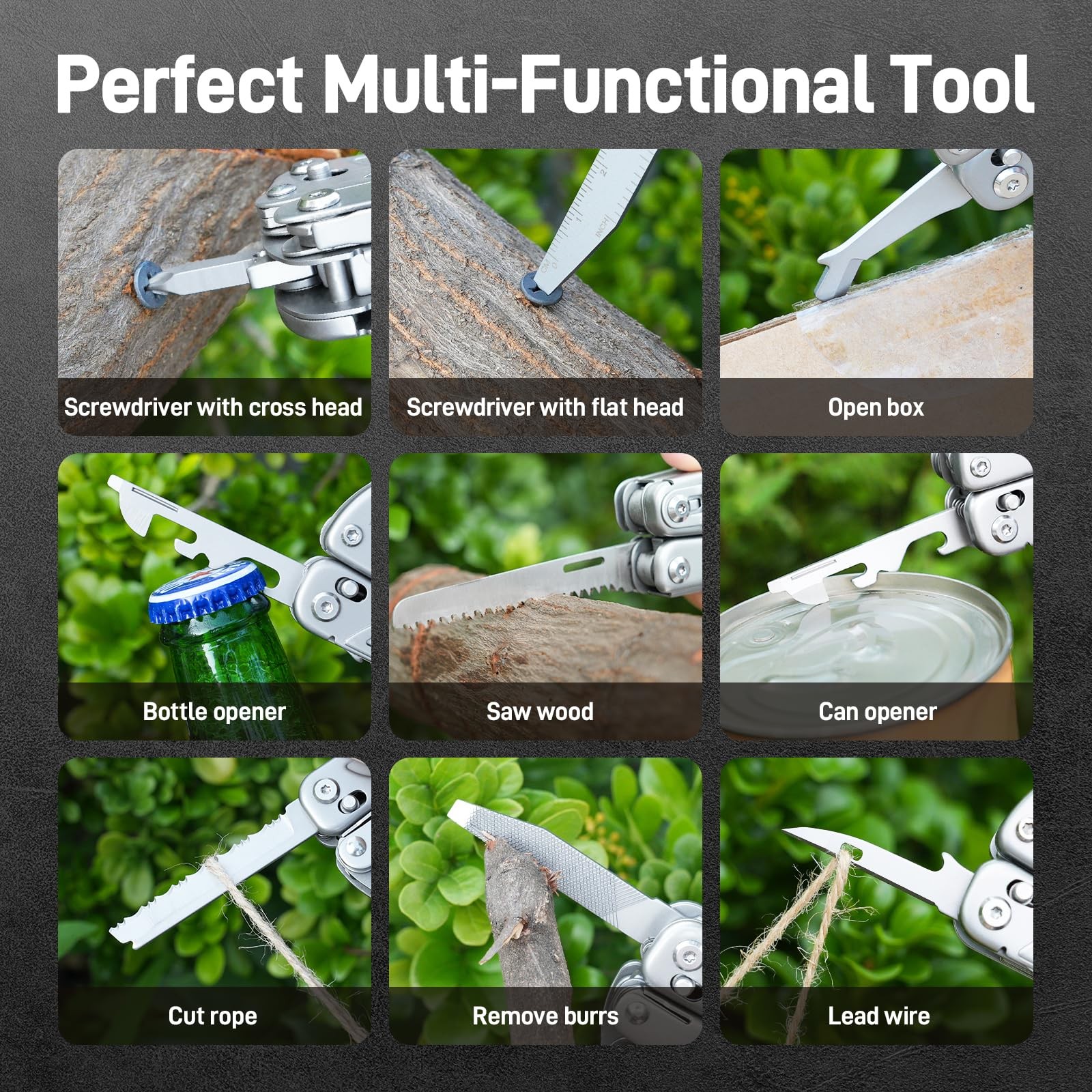 18-in-1 EDC Multitool Pliers with Scissors, Pocket Knifes with Screwdrivers, …