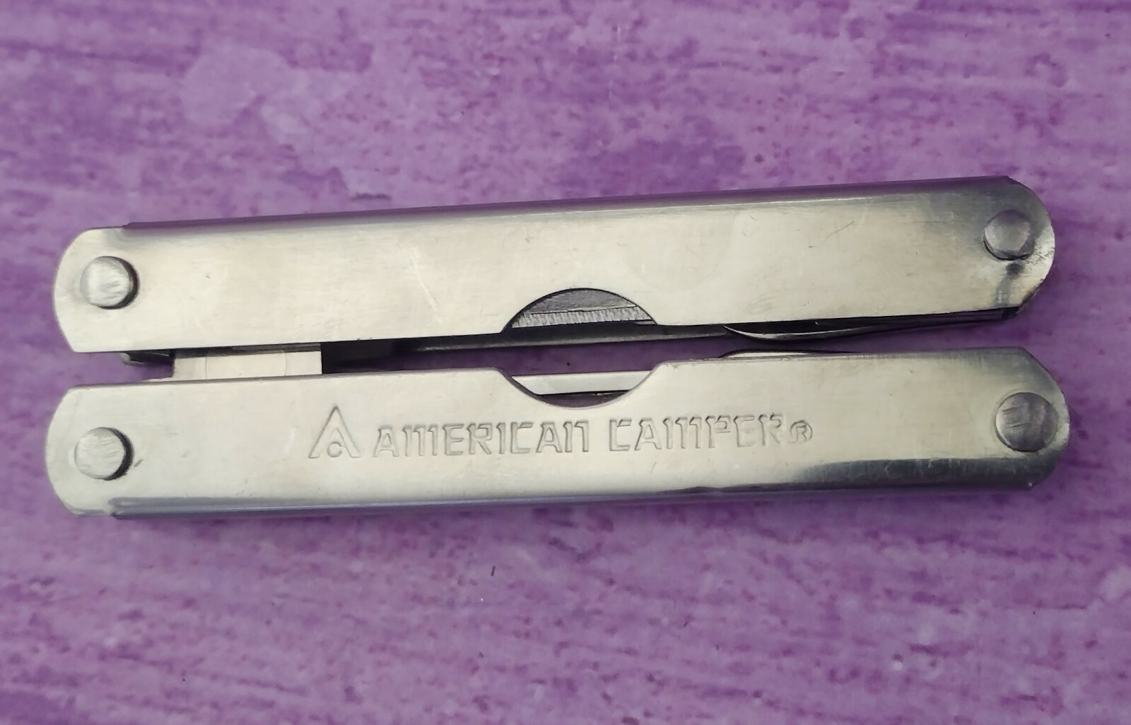 American Camper Multi Tool Stainless Steel in Original Brown Belt Sheath Case