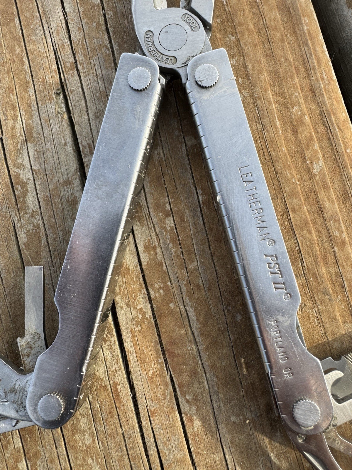 Vintage Letherman Multi Tool With Leather Sheath Portland 03/04 Engraved
