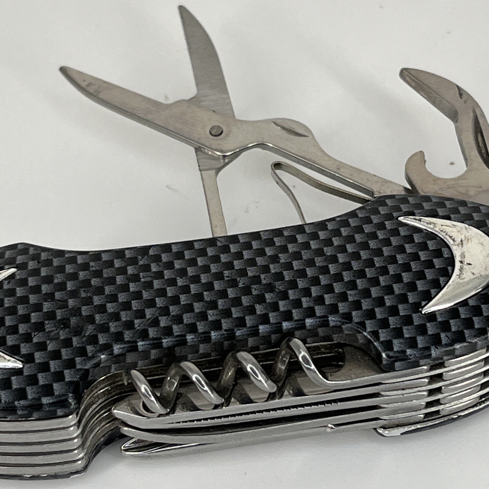 Appalachian Trail Gray Carbon Fiber Pattern Swiss Knife Multi Tool -10 Tools