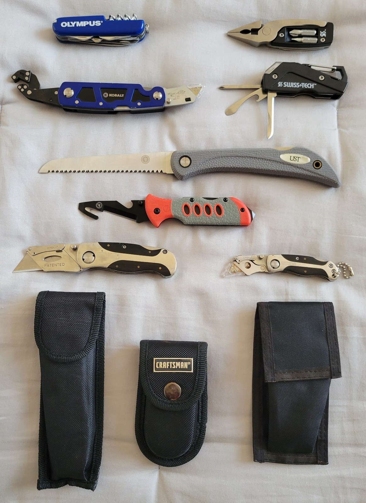 8x LOT Multi Tool & Utilty Blade Knife Tools UST, Swiss Tech, Craftsman, Kobalt