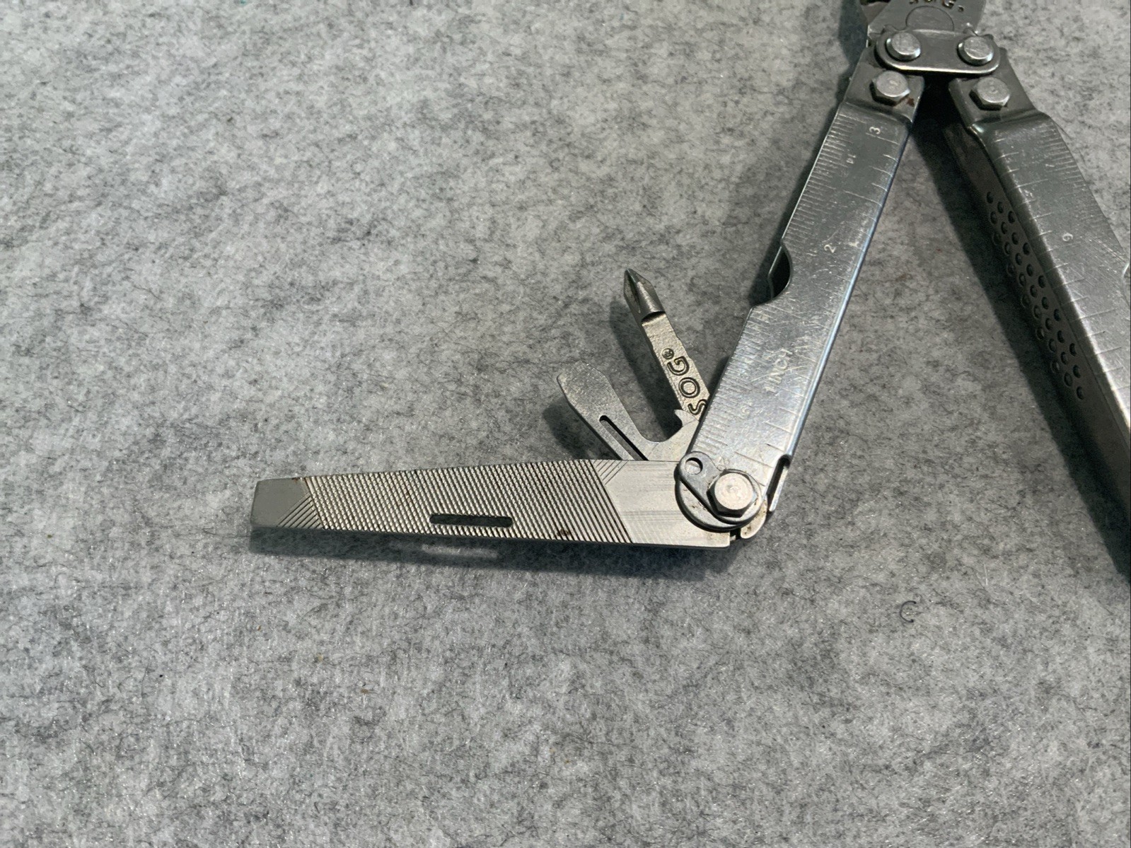 Vintage SOG Powerplier Multi Tool Stainless Broken Metal Saw
