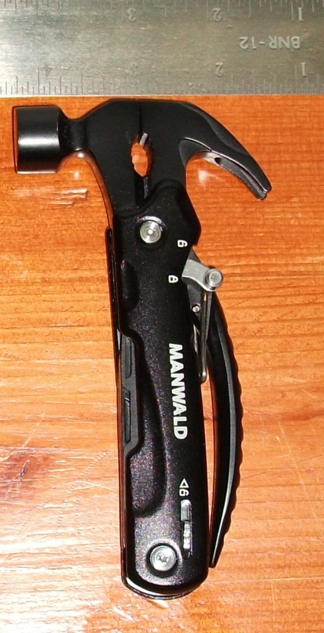 MANWALD 12 in 1 Multitool Hammer w/case * Knife Screwdrivers Saw Pliers Wire +