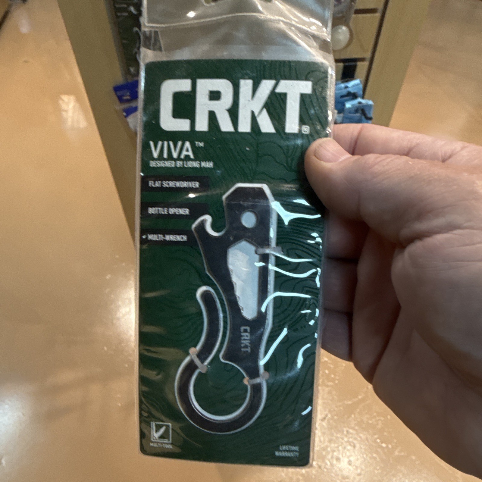 CRKT VIVA Folding Multi-Tool Bottle Opener Wrench Screwdriver Knife Black 9130