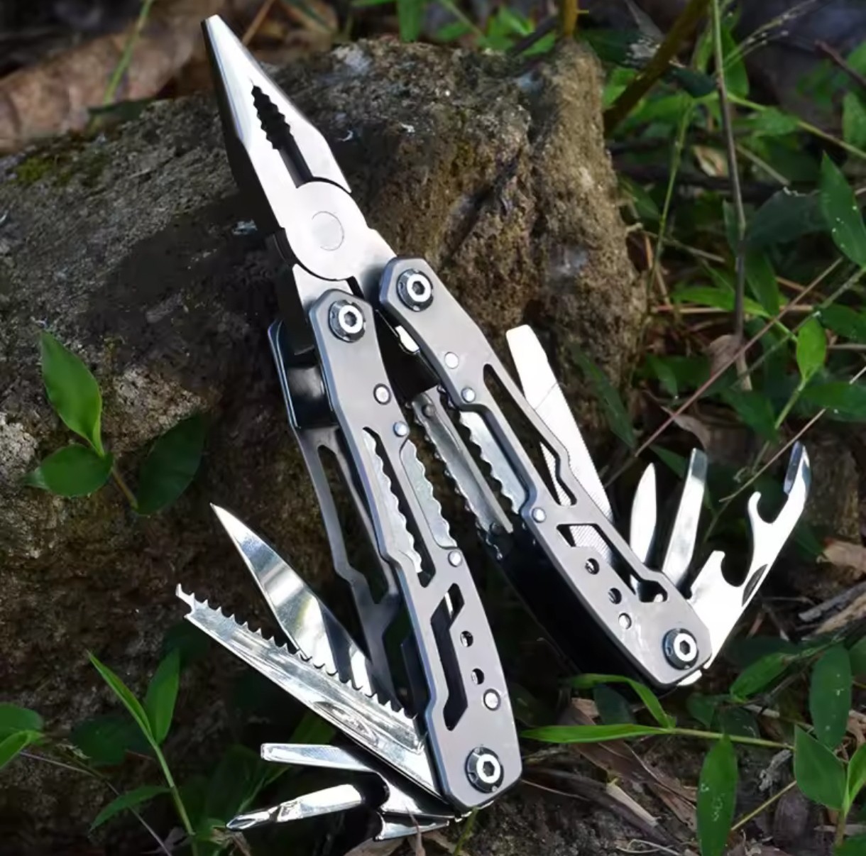 Multifunction Stainless Steel MultiTool – Small Size Folding Pliers with Key Ring