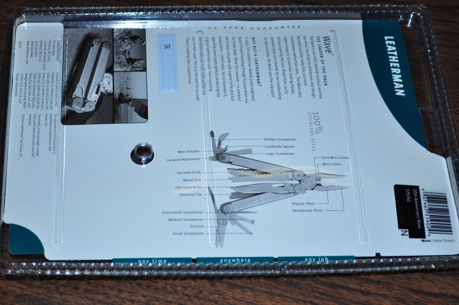 Leatherman Wave 20TH Annversary limited Edition date Year 2002 Hard to find ,USA