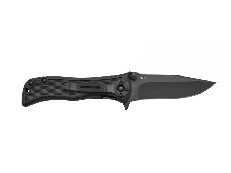 Camillus Erupt Assisted Opening Pocket Knife 2.45″ Drop Point AUS-8 Black