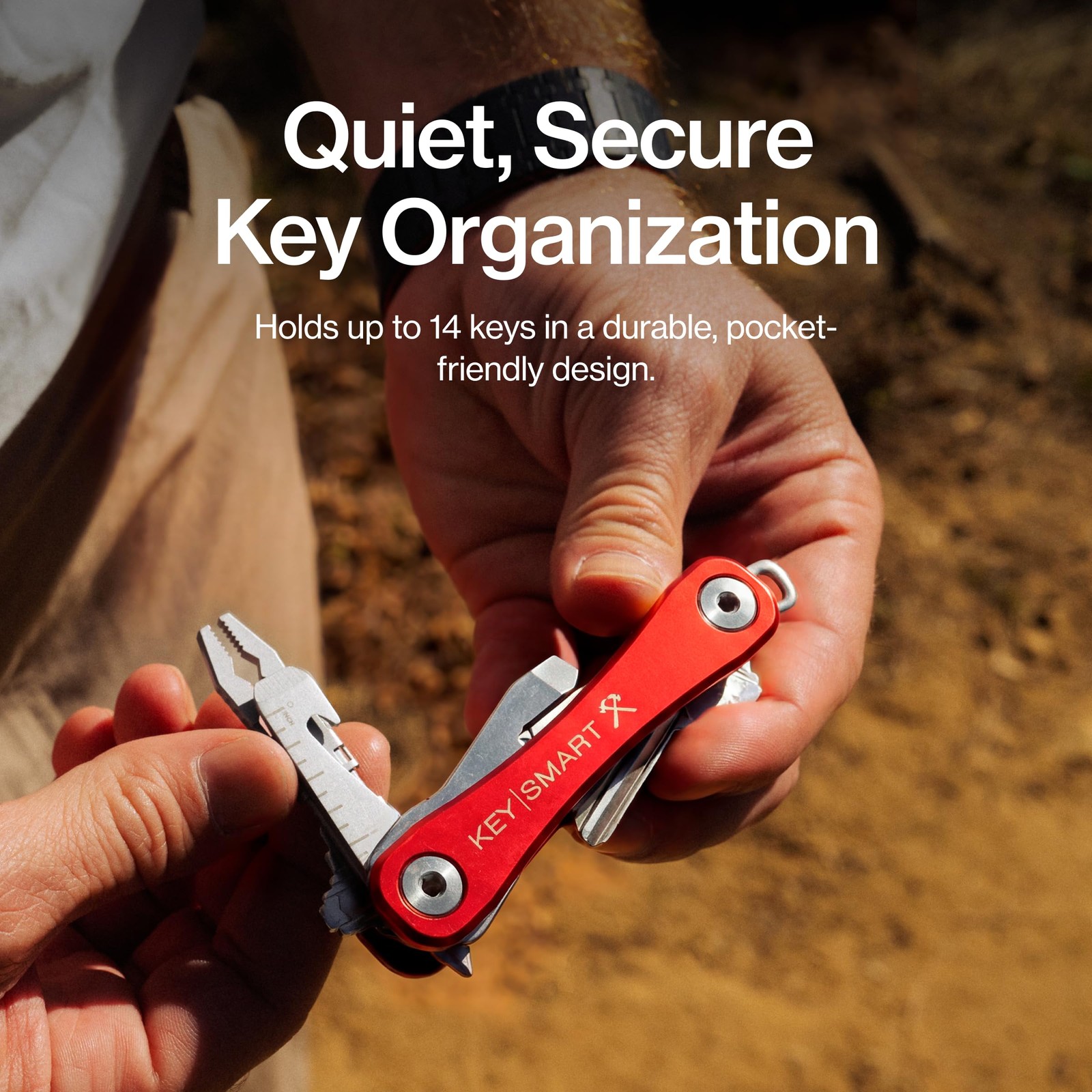 KeySmart Rugged – Multitool Key Holder for Keychain w/Bottle Opener and Pocke…