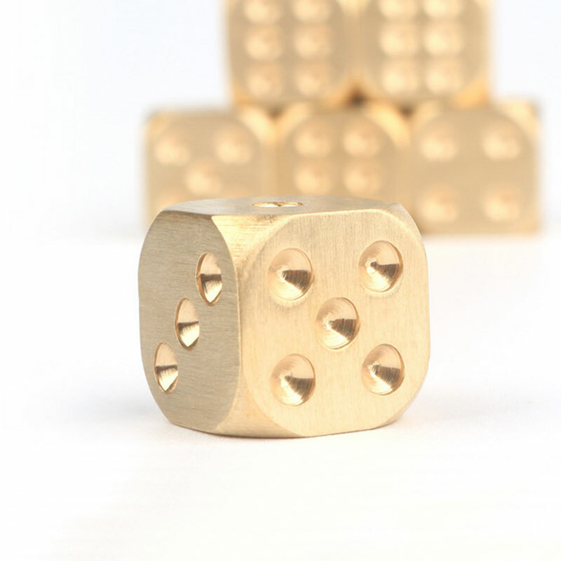5pcs Solid Brass Polyhedral Dice Club Board Game Party Supplies Necessary EDC