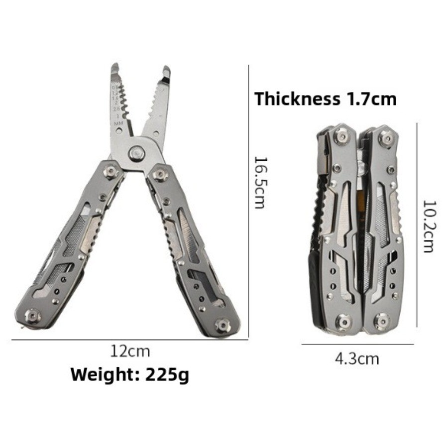 Full Steel Multi Tool Pliers Folding Knife Tiger Pliers Outdoor Emergency Kit