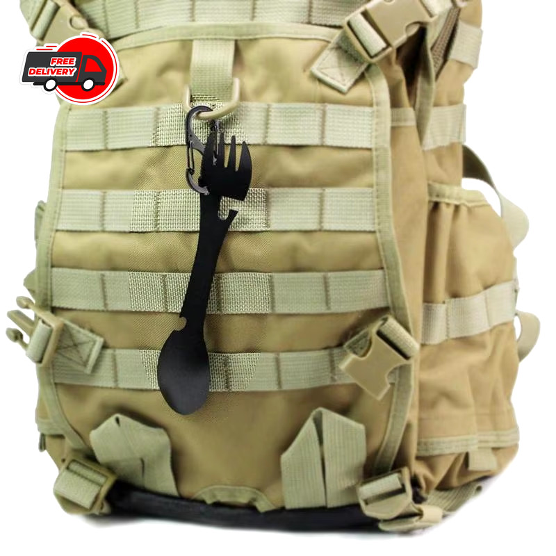 Outdoor Survival Tools 5 in 1 Camping Multi-functional EDC Kit Practical Fork