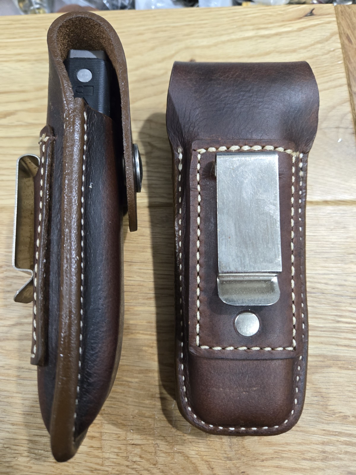 Gerber MP600 or Diesel multi tool leather sheath. Belt Clip. Sheath only.