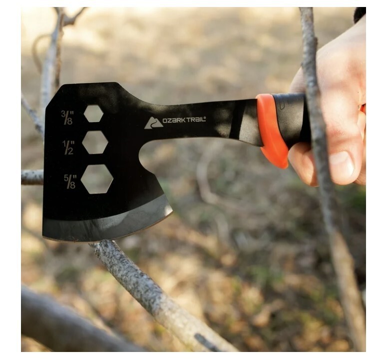 Ozark Trail 7-Piece Camping Tool Set with Hammer, Axe, Flashlight, and Knives,
