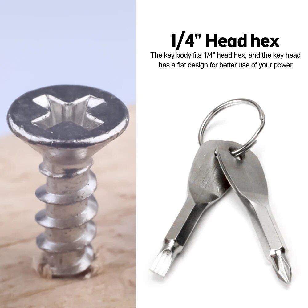 Backpacking Bike Mini Small Keyring Keychain Screwdriver Key Ring Chain Tool