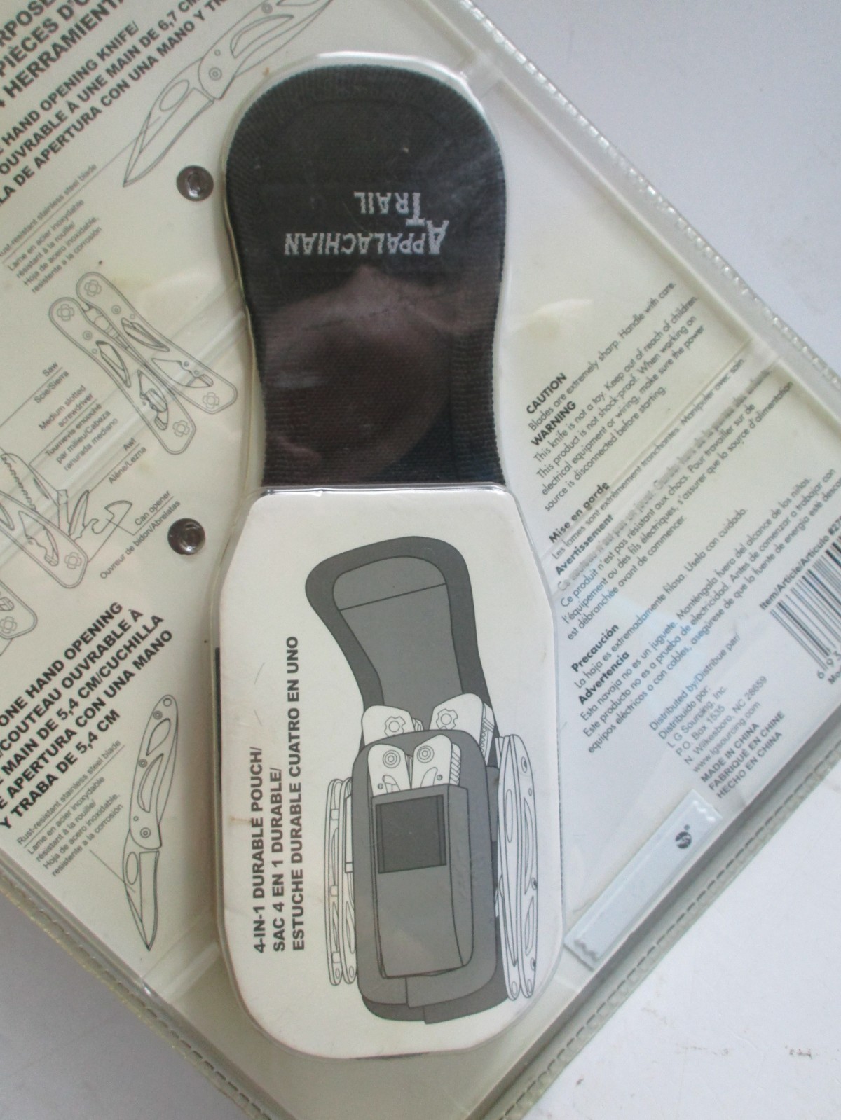 NEW APPALACHIAN TRAIL 4 PIECE MULTIPURPOSE TOOL SET KNIFE, PLIERS, ETC.