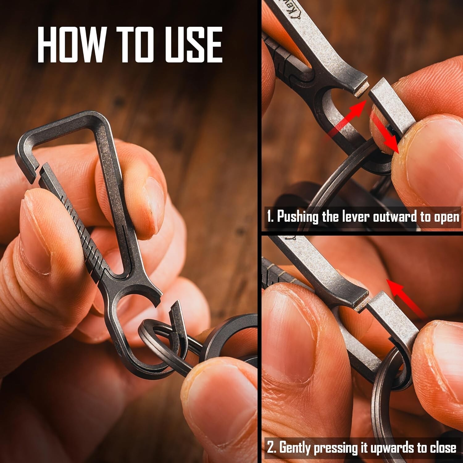 KeyUnity KM01 Titanium EDC Keychain Clip with Bottle Opener