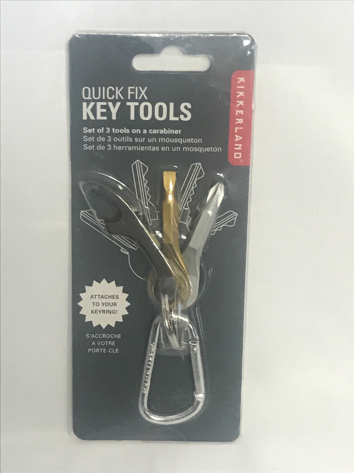 Kikkerland Quick Fix Key Tools, Set of 3 Tools On A Carabiner