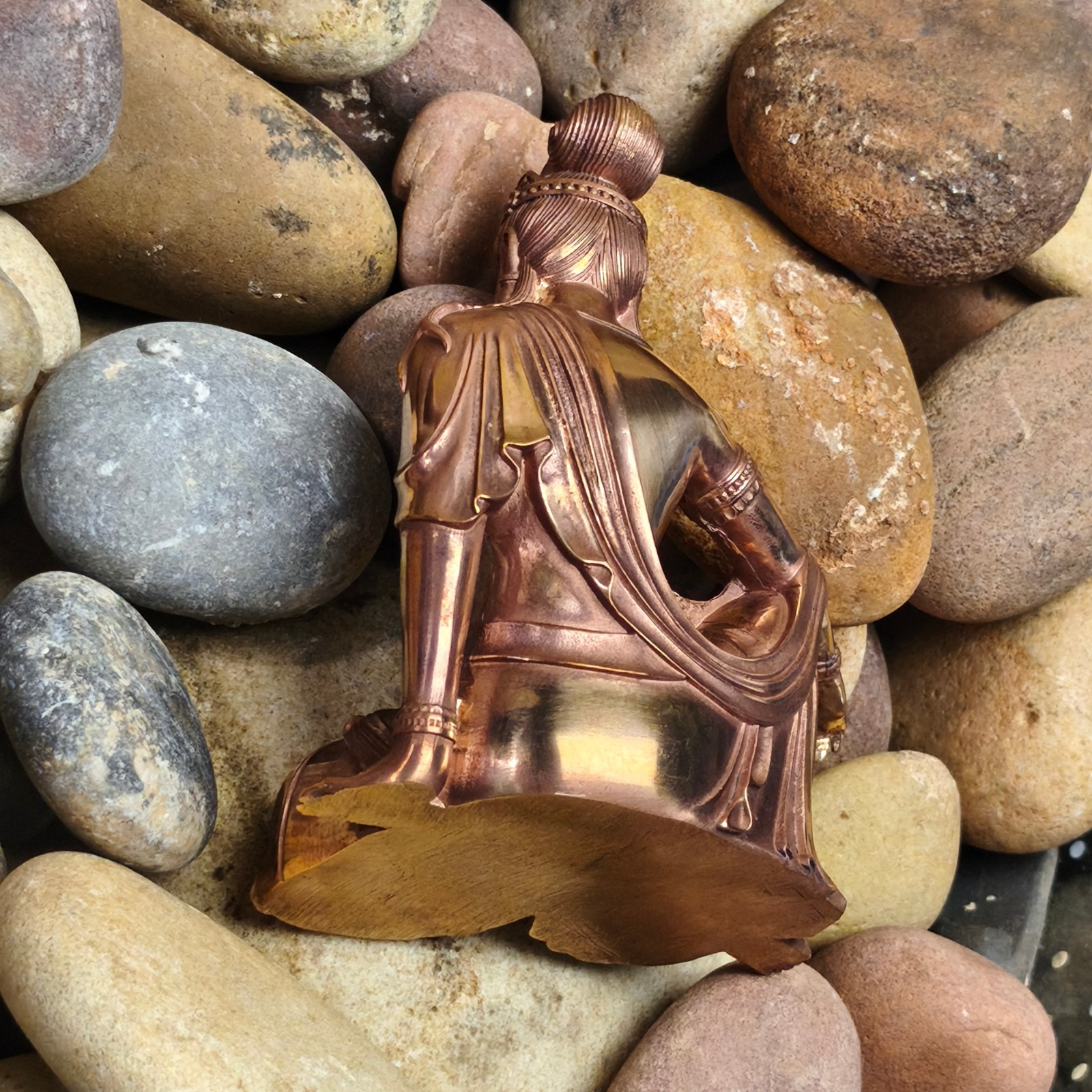 Pure copper Goddess patron saint Bodhisattva ornament Solid sculpture statue