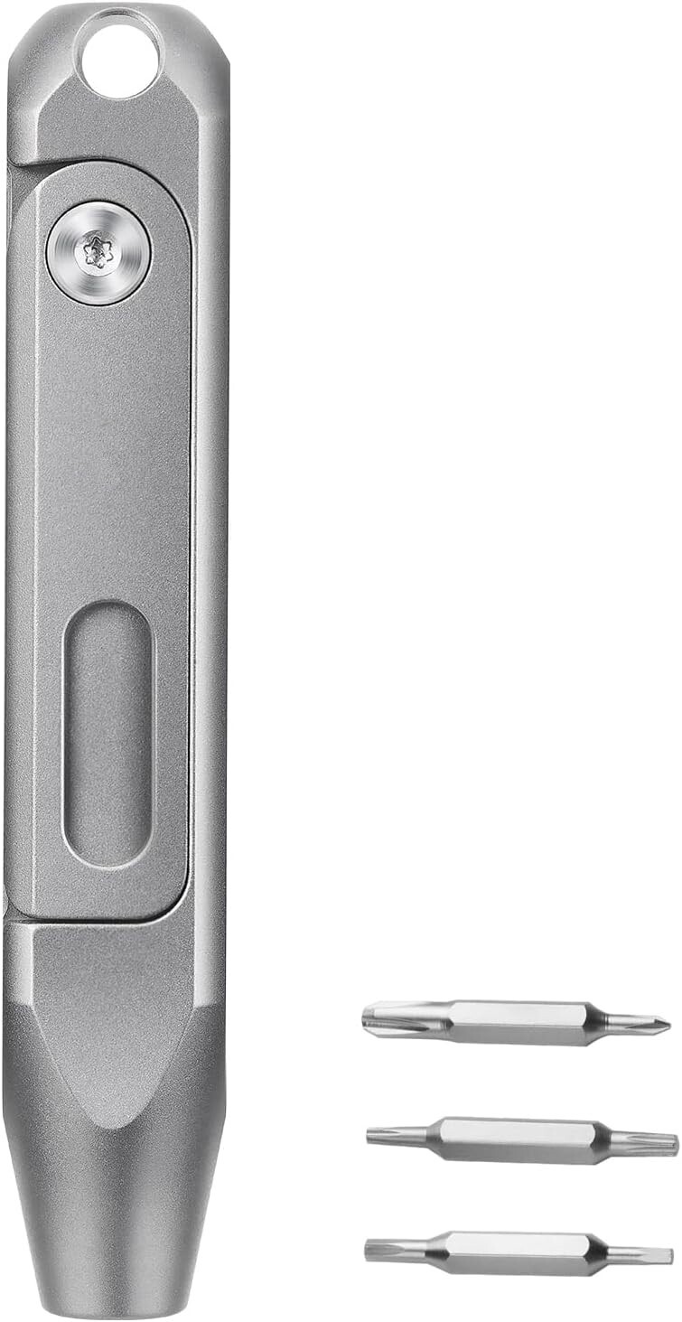 Destornillador de bolsillo multipunta EDC pequeño de titanio D1