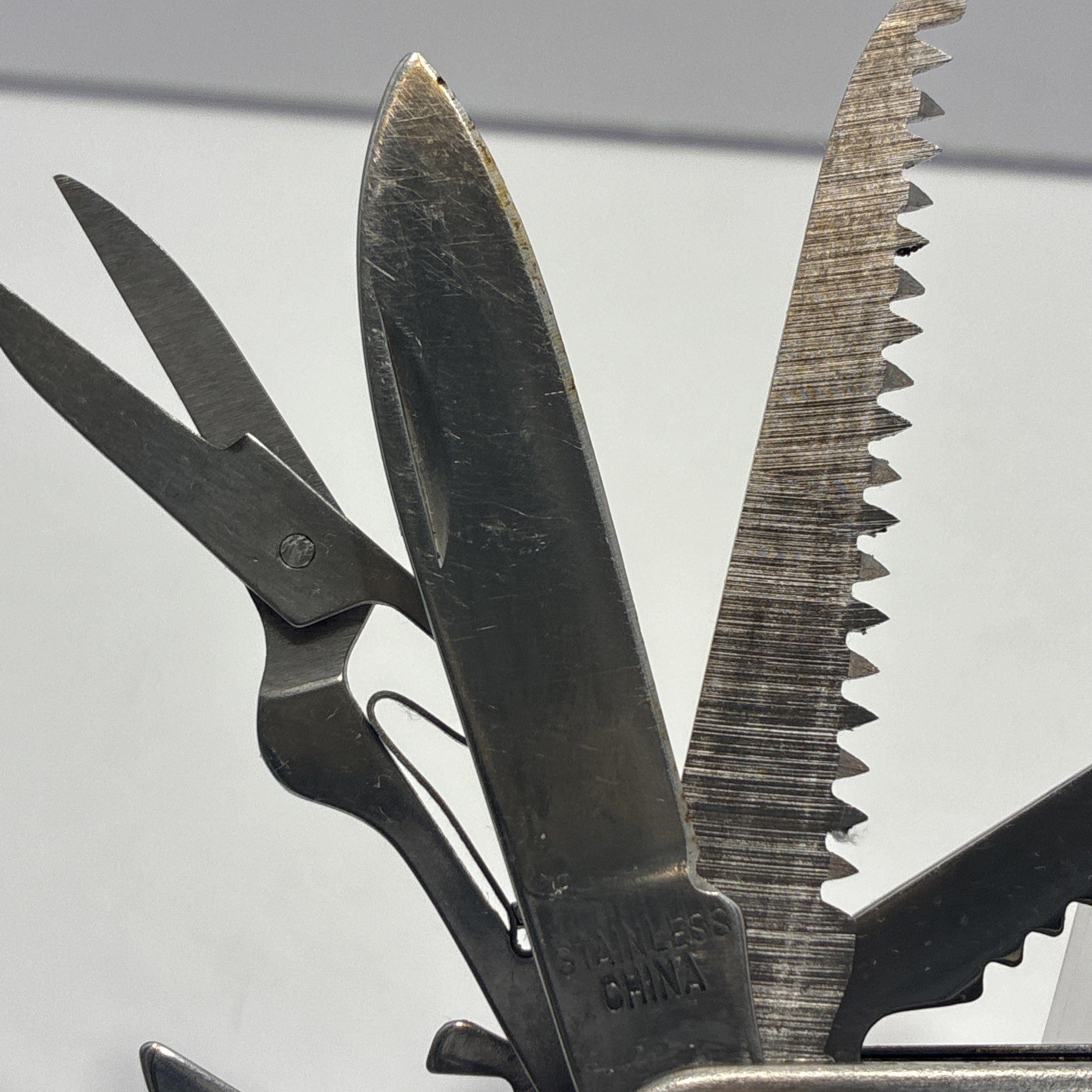 Pocket Multi Tool Swiss Type Knife Silver Army Camp Survival 11 Blades Stainless