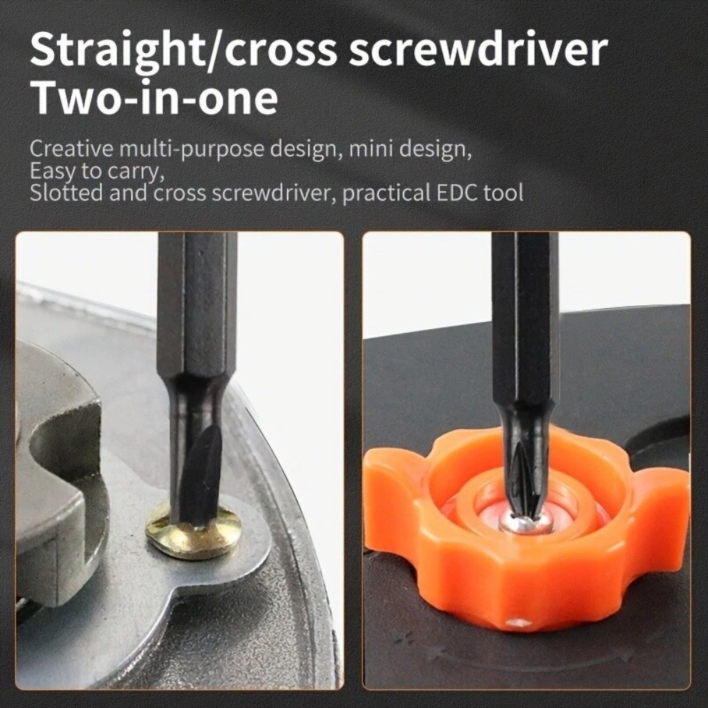 2Pcs Keychain Screwdriver EDC Tool Set Outdoor Carrying Mini Tool with KeyChain