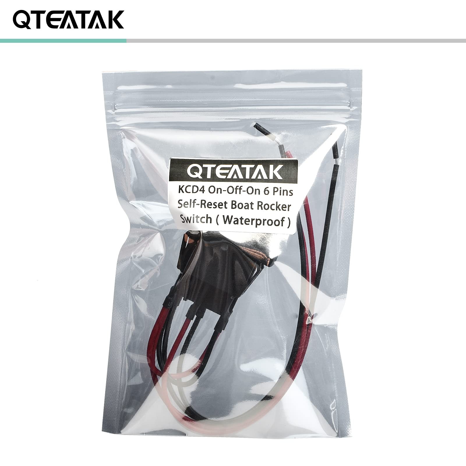 QTEATAK DC 12V 10A 6 Pin 3 Position (ON)-Off-(ON) AC 110V-220V Waterproof Mom…