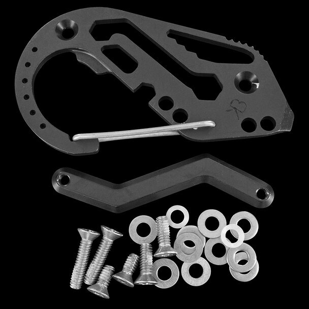 KeyBiner Tumbled Finish Black Aluminum Construction Bottle Opener / Keyring