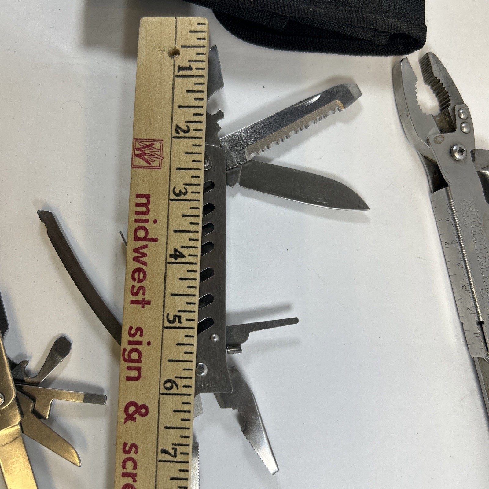 Used Lot of 3 Multi-Tool Pliers 1 MultiMaster and 2 General, Plus Sharpen Stone