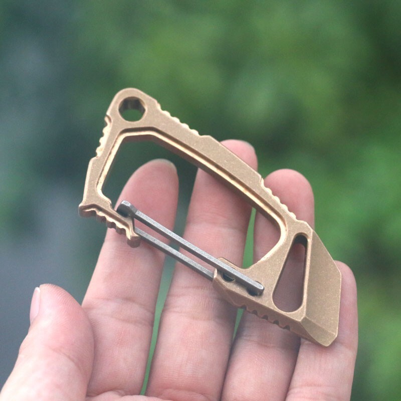 Phosphor Bronze Titanium Alloy Ke chain Carabiner Opener Outdoor Travel EDC Tool