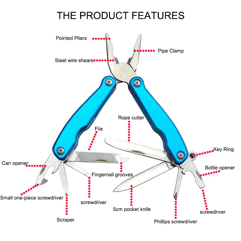 Stainless Steel With Pliers Saw Men Gift Portable Camping Pocket Size Multitool