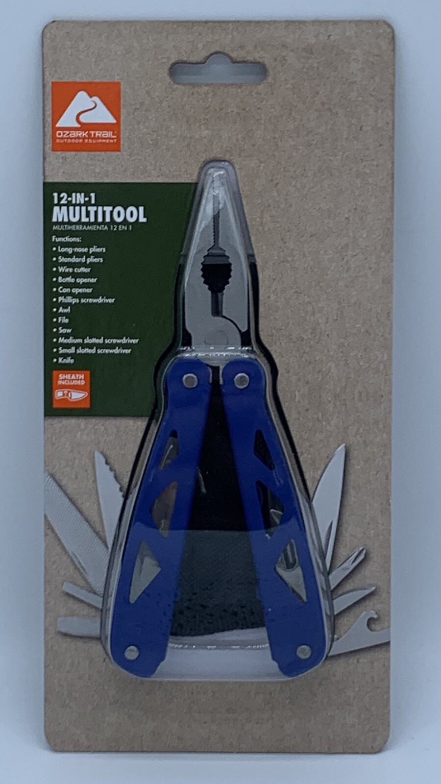 Ozark Trail 12 In 1 Multi-tool Blue Stainless Steel With Sheath