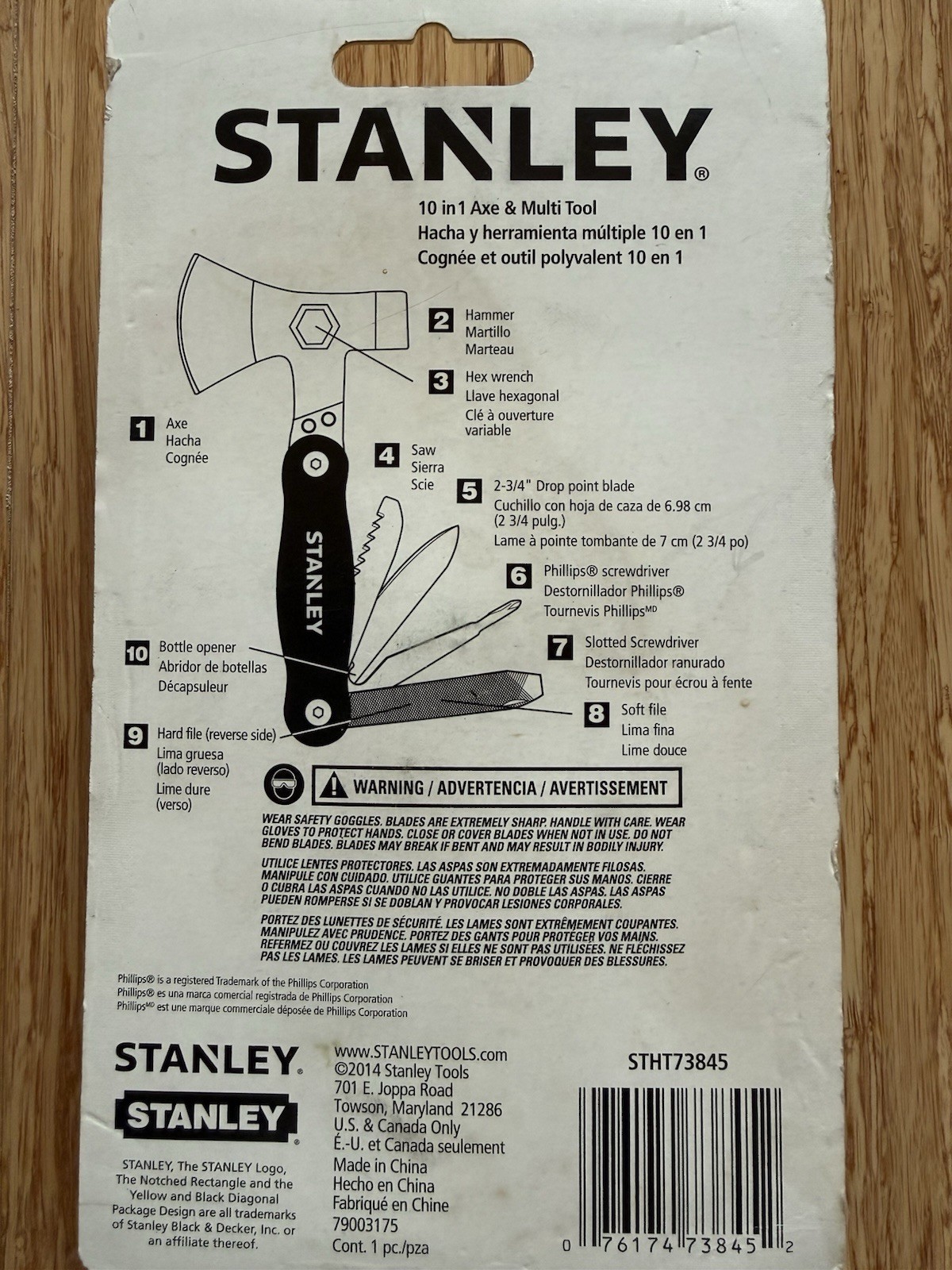 Stanley 10 in 1 Axe & Multi Tool Hatchet Hammer Knife Camping Tool BRAND NEW